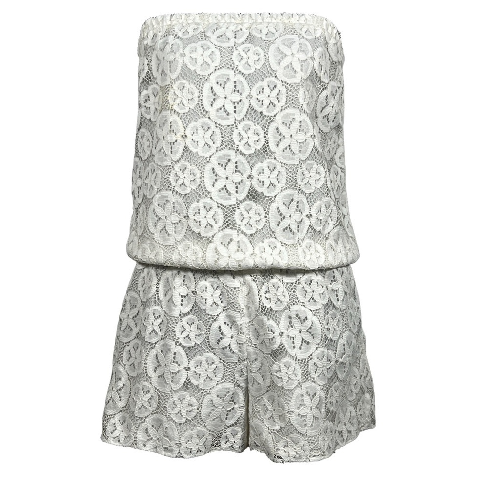 Lily Pulitzer White Lace Strapless Romper Small
